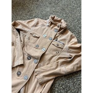 Hurley Women's Pink Double Breasted Jacket Large Buttons Pockets  XS F6